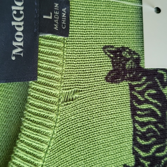 *defect* 🐅 NWT Cute Contribution Green Tiger Sweater 💚 - Picture 9 of 9